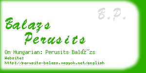 balazs perusits business card